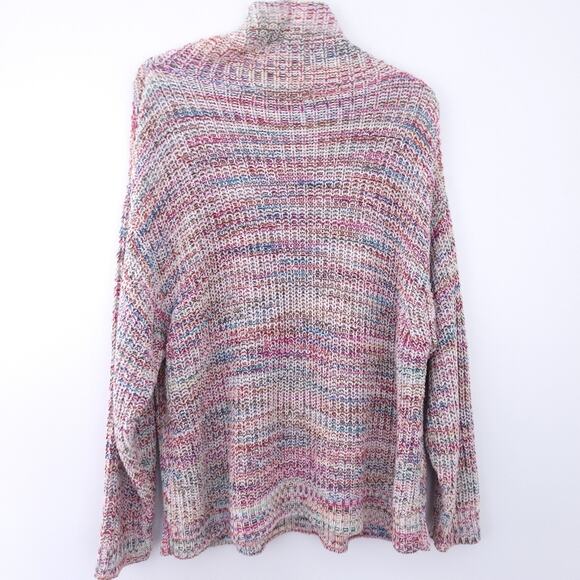 Peruvian Connection Pullover Sweater Large, Cotton, Chunky Rib Knit, Multicolor - Picture 2 of 7